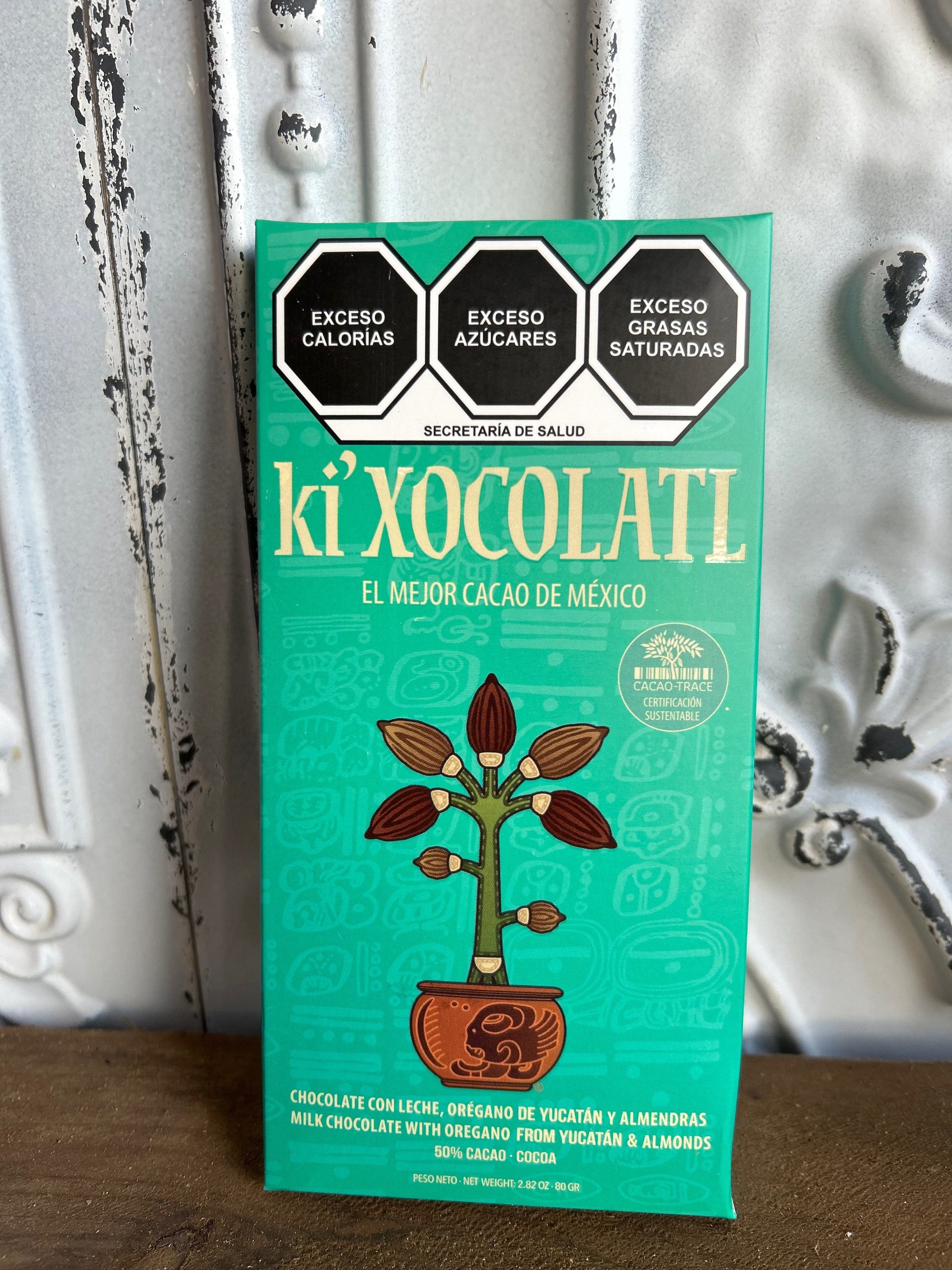 ki'XOCOLATL Milk Chocolate 55% Cacao Oregano & Almonds