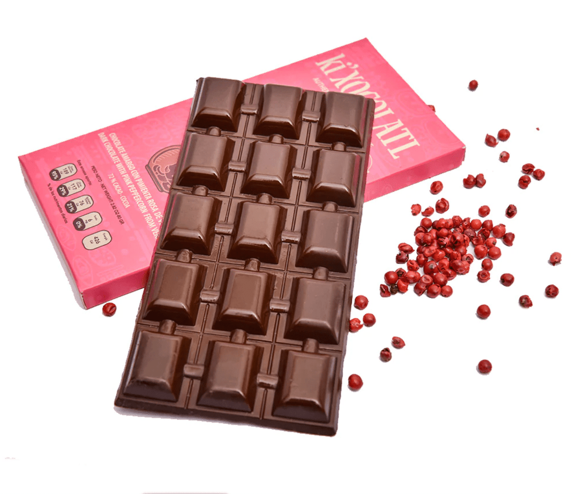 ki'XOCOLATL Dark Chocolate with Pink Peppercorn from Veracruz